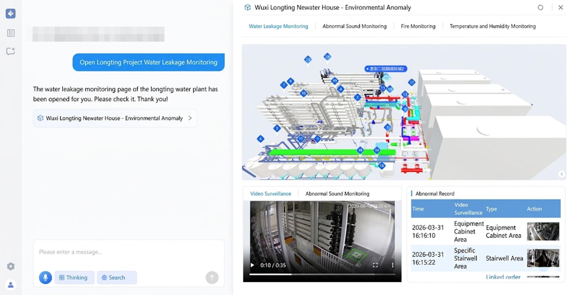 AquaX Robot Environmental Anomaly Monitoring interface
